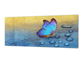 Atemberaubende Glaswandkunst – Breitformatige Küchenrückwand BBS32 mit/ohne magnetische Eigenschaften: Tierserie: Tropischer Schmetterling 2