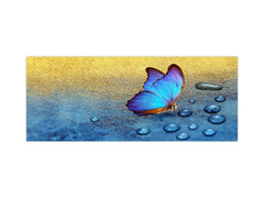 Stunning glass wall art - Wide format kitchen backsplash BBS32 w/wo magnetic properties : Animals series : Tropical butterfly 2