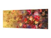 Design-Glasrückwand – Spritzschutz aus gehärtetem Glas BBS29 mit/ohne magnetische Eigenschaften: Naturserie: Horizontale Blumen