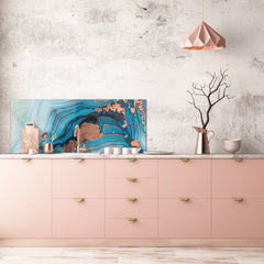 Panel de vidrio contemporáneo para cocina - Revestimiento de pared de gran formato BBS30 con/sin propiedades magnéticas: Serie Art.: Colores líquidos 3