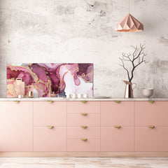 Contemporary glass kitchen panel - Wide format wall backsplash BBS30 w/wo magnetic properties : Art. Series : Liquid colours 5