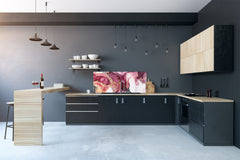Contemporary glass kitchen panel - Wide format wall backsplash BBS30 w/wo magnetic properties : Art. Series : Liquid colours 5