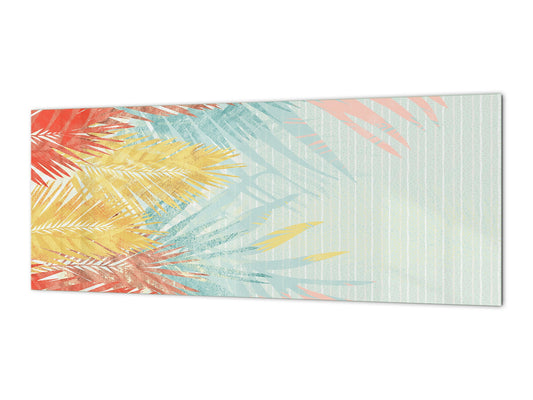 Design glass backsplash - Tempered Glass BBS29 splashback w/wo magnetic properties : Nature Series : Botanical wall art.