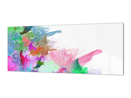 Stylish glass backsplash - Photo glass upstand BBS31 w/wo magnetic properties : Textures series : Colourful background