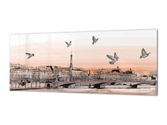 Wide format Wall panel - Design backsplash BBS34 w/wo magnetic properties : Miscellaneous series : Landscape of Paris