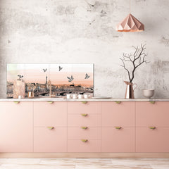 Wide format Wall panel - Design backsplash BBS34 w/wo magnetic properties : Miscellaneous series : Landscape of Paris