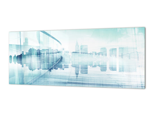 Wide format Wall panel - Design backsplash BBS34 w/wo magnetic properties : Miscellaneous series : Abstract cityscape 1