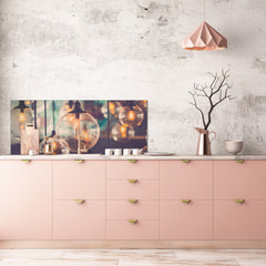 Wide format Wall panel - Design backsplash BBS34 w/wo magnetic properties : Miscellaneous series : Retro lamps