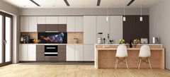 Stunning glass wall art - Wide format kitchen backsplash BBS32 w/wo magnetic properties : Animals series : Colourful gorilla