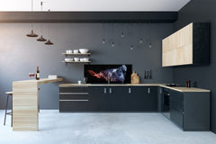 Stunning glass wall art - Wide format kitchen backsplash BBS32 w/wo magnetic properties : Animals series : Colourful gorilla