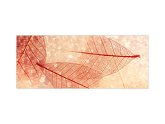 Design glass backsplash - Tempered Glass BBS29 splashback w/wo magnetic properties : Nature Series : Transparent orange leaves
