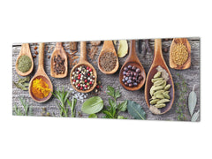 Toughened printed glass backsplash - Kitchen wall splashback BBS33 w/wo magnetic properties : Herbs and spices series : Herbs and spices 1
