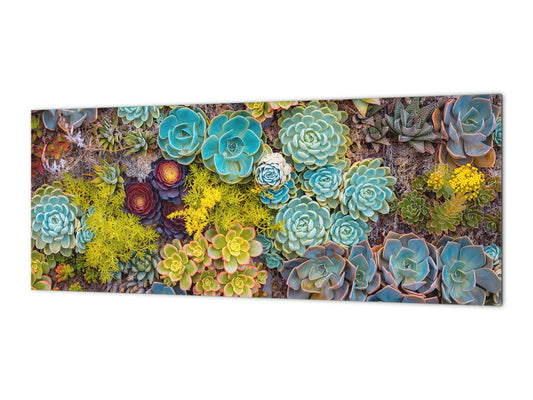 Design glass backsplash - Tempered Glass BBS29 splashback w/wo magnetic properties : Nature Series : Rock garden 1