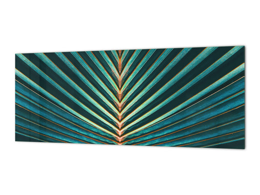 Design glass backsplash - Tempered Glass BBS29 splashback w/wo magnetic properties : Nature Series : Palm leaf