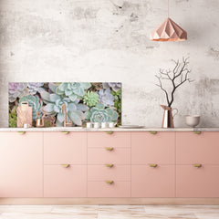 Design glass backsplash - Tempered Glass BBS29 splashback w/wo magnetic properties : Nature Series : Rock garden 2