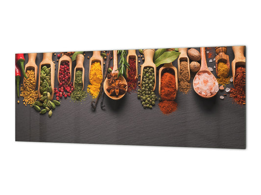 Toughened printed glass backsplash - Kitchen wall splashback BBS33 w/wo magnetic properties : Herbs and spices series : Herbs and spices 3