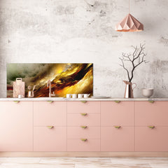 Wide format Wall panel - Design backsplash BBS34 w/wo magnetic properties : Miscellaneous series : Colourful thunderstorm
