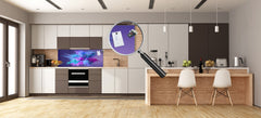 Contemporary glass kitchen panel - Wide format wall backsplash BBS30 w/wo magnetic properties : Art. Series : Colour explosion 1