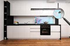 Design glass backsplash - Tempered Glass BBS29 splashback w/wo magnetic properties : Nature Series : Tropical leaves