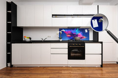 Contemporary glass kitchen panel - Wide format wall backsplash BBS30 w/wo magnetic properties : Art. Series : Colour explosion 2