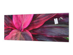 Design glass backsplash - Tempered Glass BBS29 splashback w/wo magnetic properties : Nature Series : Fluorescent leaves