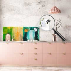 Contemporary glass kitchen panel - Wide format wall backsplash BBS30 w/wo magnetic properties : Art. Series : Abstract art background 4