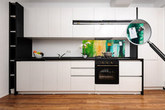 Contemporary glass kitchen panel - Wide format wall backsplash BBS30 w/wo magnetic properties : Art. Series : Abstract art background 4