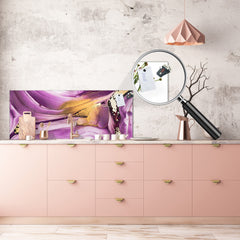 Contemporary glass kitchen panel - Wide format wall backsplash BBS30 w/wo magnetic properties : Art. Series : Liquid colours 4