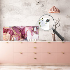 Contemporary glass kitchen panel - Wide format wall backsplash BBS30 w/wo magnetic properties : Art. Series : Liquid colours 5