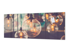 Wide format Wall panel - Design backsplash BBS34 w/wo magnetic properties : Miscellaneous series : Retro lamps