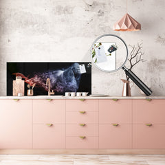 Stunning glass wall art - Wide format kitchen backsplash BBS32 w/wo magnetic properties : Animals series : Colourful gorilla