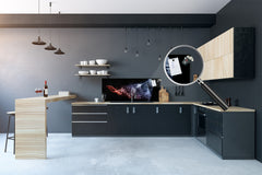 Stunning glass wall art - Wide format kitchen backsplash BBS32 w/wo magnetic properties : Animals series : Colourful gorilla