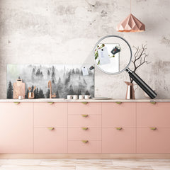 Wide format Wall panel - Design backsplash BBS34 w/wo magnetic properties : Miscellaneous series : Foggy forest