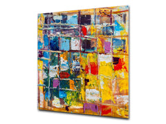 Unique Glass kitchen panel – Tempered Glass backsplash – Art design Glass Upstand NBS15: Art Series : Abstract art background