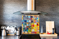 Unique Glass kitchen panel – Tempered Glass backsplash – Art design Glass Upstand NBS15: Art Series : Abstract art background