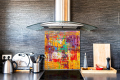 Unique Glass kitchen panel – Tempered Glass backsplash – Art design Glass Upstand NBS15: Art Series : Abstract art background 2
