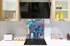 Protector contra salpicaduras de vidrio templado BS 12 Texturas blancas y grises Serie: Cuadrados de geometría 2