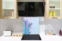 Stylish Tempered glass backsplash – Glass kitchen splashback – Glass upstand NBS14: Nature Series : Tropical leaves