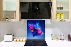 Protector contra salpicaduras de vidrio templado BS 12 Texturas blancas y grises Serie: Cuadrados de geometría 2