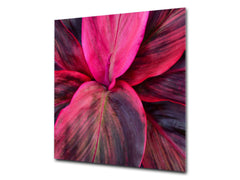 Stylish Tempered glass backsplash – Glass kitchen splashback – Glass upstand NBS14: Nature Series : Fluorescent leaves