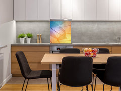 Stylish Tempered glass backsplash – Glass kitchen splashback – Glass upstand NBS14: Nature Series : Colourful transparent leaves