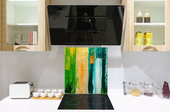 Unique Glass kitchen panel – Tempered Glass backsplash – Art design Glass Upstand NBS15: Art Series : Abstract art background 4