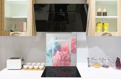 Protector contra salpicaduras de vidrio templado BS 12 Texturas blancas y grises Serie: Cuadrados de geometría 2