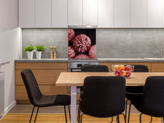 Stylish Tempered glass backsplash – Glass kitchen splashback – Glass upstand NBS14: Nature Series : Pink flower frame
