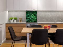 Stylish Tempered glass backsplash – Glass kitchen splashback – Glass upstand NBS14: Nature Series : Dark tropical nature