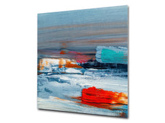 Protector contra salpicaduras de vidrio templado BS 12 Texturas blancas y grises Serie: Cuadrados de geometría 2