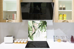 Stylish Tempered glass backsplash – Glass kitchen splashback – Glass upstand NBS14: Nature Series : Tropical watercolour