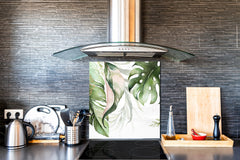Stylish Tempered glass backsplash – Glass kitchen splashback – Glass upstand NBS14: Nature Series : Tropical watercolour