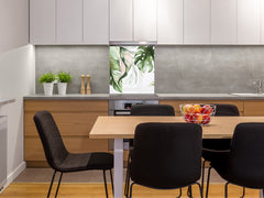 Stylish Tempered glass backsplash – Glass kitchen splashback – Glass upstand NBS14: Nature Series : Tropical watercolour
