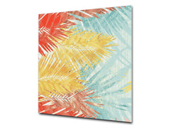 Stylish Tempered glass backsplash – Glass kitchen splashback – Glass upstand NBS14: Nature Series : Botanical wall art.